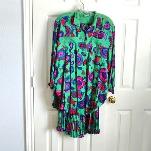 Women's Vintage 100% Silk Diane Freis 2 piece dress